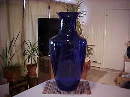 Rare Pilgrim Art Glass Cobalt Blue Masterwork Large Floor Vase Old Hand Blown Large Floor Vase Floor Vase Glass Art