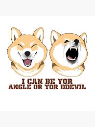 Funny Doge Meme Tee Angel Or Devil Tote Bag By Sedderzz Redbubble