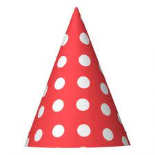 Classic Carnival Red Large White Dots Birthday Party Hat Zazzle Com Birthday Party Hats Birthday Party Paper Party Hats