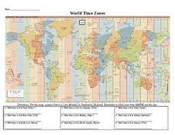 This is a worksheet on time zones in the world. Time Zone Map Worksheets Teaching Resources Teachers Pay Teachers