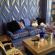 Blue Velvet Sofa Contemporary Living Room Kirsten Kelli Blue And Gold Living Room Gold Living Room Blue Living Room