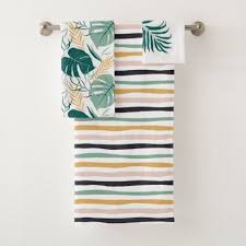 Towel bathroom sets tropical green palm leaves on white towel set of 3 soft highly absorbent towels 1 bath towel 1 hand towel 1 washcloth for kitchen beach gym spa decorative. Tropical Leaves Tropic Summer Holiday Bath Towel Set Summer Gifts Season Diy Template Ideas Towel Set Tropical Leaves Bath Towel Sets