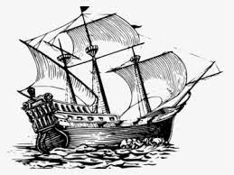 Old Sailing Ships Clipart Cartoon - Sail Ship Drawing, Hd Png Download -  Kindpng