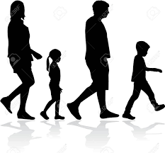 Family Silhouettes . Family On A Walk. Royalty Free Cliparts, Vectors, And  Stock Illustration. Image 64674898.
