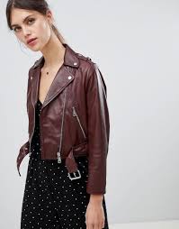 Lab Leather Cropped Biker In Oxblood Leather Jacket Outfits Fashion Leather Outfit