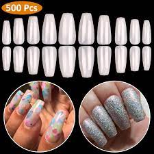 Long nails, painted in rich colors, topped off with a popping art and complemented with a rock of a ring! Amazon Com Natural Acrylic Nail Tips French Nail Tip Btartbox 500pcs Fake Nails Half Cover False Nail For Nail Salons And Diy Nail Art 10 Sizes With Bag Beauty