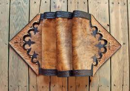 Leather Table Runner Topper Home Decor Western Vintage Style Tan And Black Hair On Cowhide Fur Vintage Western Decor Western Home Decor Southwestern Home Decor