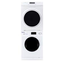 Deco White Laundry Center With 1 57 Cu Ft Washer And 3 5 Cu Ft Electric Standard Dryer Dw 824 Dd 860 The Home Depot Stackable Washer Electric Dryers Laundry Center
