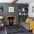 Mustard Feature Wall Living Room