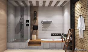 Lantai kamar mandi berupa kayu cokelat yang telihat unik. 11 Inspirasi Ide Desain Kamar Mandi Minimalis Eksotis Desain Terbaru
