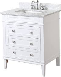 In stock & ready to ship. Amazon Com Eleanor 30 Inch Bathroom Vanity Carrara White Includes White Cabinet With Authentic Italian Carrara Marble Countertop And White Ceramic Sink Home Improvement