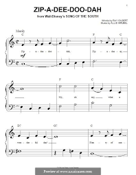 Zip A Dee Doo Dah By A Wrubel Disney Songs Banjo Music Piano Songs