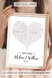 First Wedding Anniversary Gifts Heart Map Print Two Become One First Wedding Anniversary Gift Diy Wedding Gifts Diy Gifts For Him