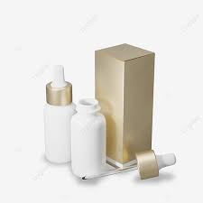 Download 3d Cosmetics Opened Dropper With Box In Gold 3d Cosmetic Bottle Png Transparent Clipart Image And Psd File For Free Download