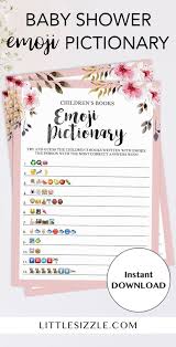 Printable Emoji Pictionary Baby Shower Games By Littlesizzle Are You Looking For Baby Shower Games Unique Blush Pink Baby Shower Baby Shower Invites For Girl