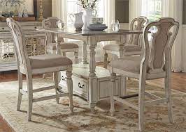 Target / furniture / antique white counter stool. Magnolia Manor Counter Height Table 5 Piece Dining Set In Antique White Finish By Liberty Furniture 244 Dr 5gts