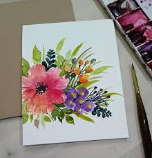 Get well soon flowers color. Set Of 3 Original Hand Painted Watercolor Color Flower Bunch Blank Greeting Get Well Soon Birthday Valentine Thank You Cards 4 25 X5 5 Watercolor Flowers Paintings Flower Art Watercolor Paintings For Beginners