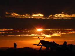 P 51 Racer At Sunset Sunset Mustang P51 Mustang