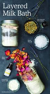 Layered Milk Bath Natural Beauty Diy Holistic Cosmetics Rose Essential Oil In Jojoba Dead Sea Salt Dri Diy Beauty Gifts Bath Recipes Natural Beauty Diy