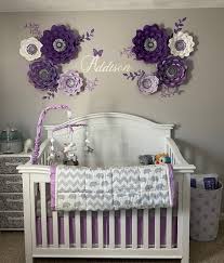 These paper flowers have been carefully hand sculpted and made with. Nursery Paper Flowers Set Custom Purple Lavender Silver White Etsy
