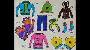 Winter season is a very cold season and a few facts about winter are added below: How To Draw And Color Winter Season Clothes Easy L Drawing Of Winter Dresses With Its Names Youtube
