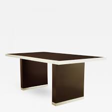 Pierre cardin aluminum chrome tile top side tables nightstands. Pierre Cardin Pierre Cardin Chrome And Dark Chocolate Brown Dining Table