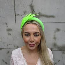 Lime Green Feather Headband, Apple Lime Fascinator Crown ,luxury Statement  Head Piece , Statement for Wedding, Race Day ,special Event