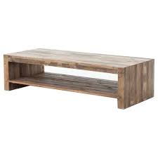 If you're looking for a modern rustic coffee table, try one with a wooden base and a sleek glass top. Wynn Modern Rustic Lodge Chunky Reclaimed Wood Rectangle Rectangular Coffee Table 51 W 60 W Kathy Kuo Home