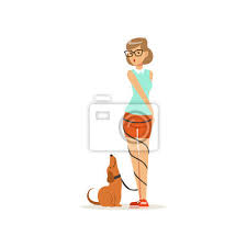 Maybe you would like to learn more about one of these? Hezka Divka Stojici Se Stastnym Psem Voditko Zabalene Kolem Fototapeta Fototapety Nejlepsi Pritel Pejsek Full Length Myloview Cz