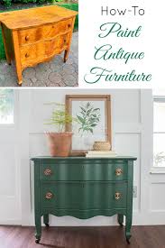 How To Paint Vintage And Antique Furniture Green Painted Serpentine Dresser Upcycle Wi In 2020 Furniture Renovation Painting Antique Furniture Furniture Makeover Diy
