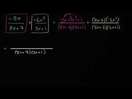 Given a complex rational expression, simplify it. Subtracting Rational Expressions Unlike Denominators Video Khan Academy