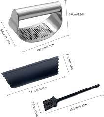 Metal kitchen rack w \/metal rods and cones band peanuts gang merchandise. Discounts And More Stainless Steel Garlic Press With Handle Rocker Garlic Crusher Squeezer Slicer Mincer Chopper With Silicone Tube Peeler And Cleaning Brush Tool Home Kitchen Designer Online Creepersolutions Com