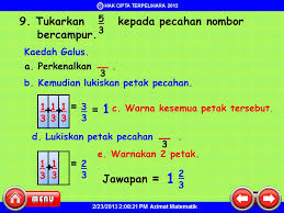 Matematik upsr upsr kertas 2 garis nombor dan perpuluhan. Azimat Matematik Pecahan Tak Wajar Kepada Pecahan Bercampur