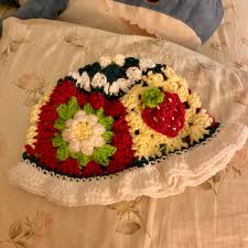 I recently started a crochet business called loopedbyalli and launched the website loopedbyalli.com. I Just Finished Crocheting This Strawberry Bucket Hat I Totally Recommend Crocheting For Anyone Looking For A Cottagecore Hobby Cottagecore