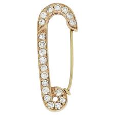 large safety pin brooch