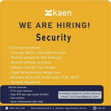 Dapatkan lowongan baru via email. Lowongan Satpam Security Atmago