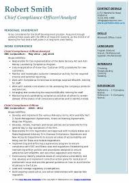 chief compliance officer resume samples