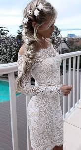 Tight Off The Shoulder Long Sleeves White Lace Homecoming Cocktail Dress Prom Dresses With Sleeves White Homecoming Dresses Prom Dresses For Teens