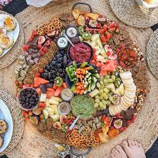 Add your grazing platter items in small sections, so the platter is aesthetically pleasing, as well as delicious. The Picnic Portal Byron Bay Picnic Platters