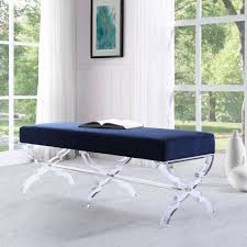 Find the best acrylic bedroom benches for your home in 2021 with the carefully curated selection available to shop at houzz. Inspired Home Malia Velvet Bench Acrylic X Leg Walmart Canada