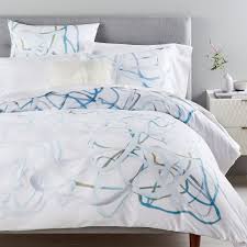 400 thread count organic sateen watercolor scribble duvet cover shams bed linens luxury simple bed frame simple bed