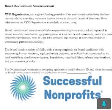 Successful Nonprofits 3 Templates For Your Board Recruitment Campaign