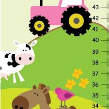Amazon Com Farm Animals Canvas Growth Chart Girly Farm