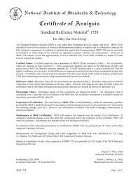 A certified reference material is a particular form of measurement standard. Certificate Of Analysis Andreescu Labor Soft