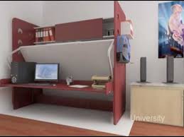 Taking up virtually no room, the entire length of this floating desk can be used as a workspace. Hiddenbed Space Saving Bed Desk System Youtube