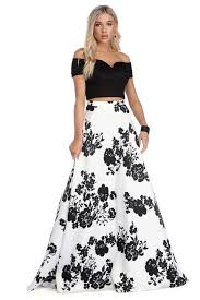 Thea White Floral Two Piece Dress White Lace Prom Dress Prom Dresses Two Piece Fancy Dresses