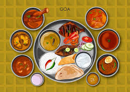 The coconuts that grow so abundantly in goa are put to good use in various does goan fish curry float your boat, or do your allegiances lie in kerala, thailand or the west indies? Traditionelles Kuche Und Lebensmittelmahlzeit Thali Goan Von Goa Indien Vektor Abbildung Illustration Von Feinschmecker Feier 106665892