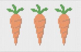 Knitting Motif And Knitting Chart Carrots Designed By