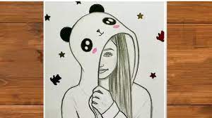 Look these cute girls drawings! How To Draw Panda Girl Cute Girl Drawing Youtube