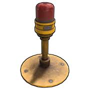 A small ceiling mounted light source. Siren Light Rust Labs